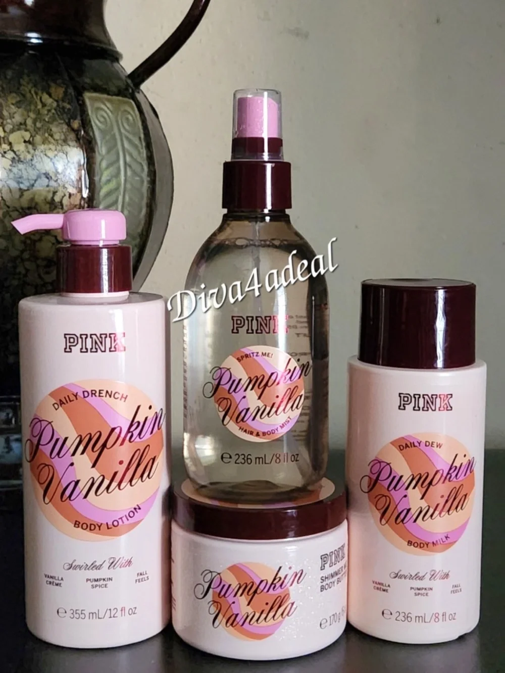 PINK Victoria’s Secret Fall PUMPKIN VANILLA 4PC COLLECTION SET BUNDLE